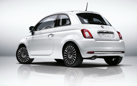 Fiat 500 2015 vue arrière blanche