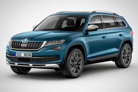 Skoda Kodiaq Scout vue avant bleu