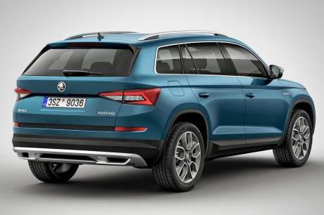 Skoda Kodiaq Scout vue arrière couleur bleue