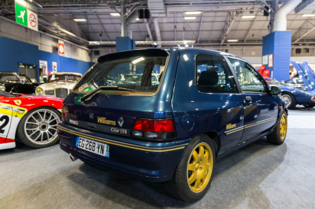 3/4 arrière Renault Clio Williams Rétromobile 2017