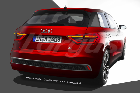 audi A1 Sportback 2018 vue arrière illustration rouge