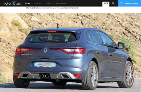 future Renault Mégane RS 2018 vue arrière