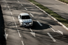 Gray action view of Renault Megane Zen from above