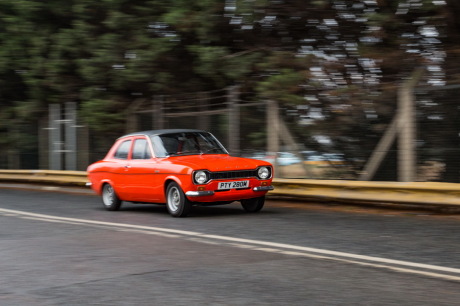 3/4 avant Ford Escort Mexico MKI orange