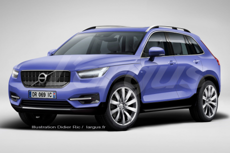 illustration futur Volvo XC60 2017 vue avant couleur bleue