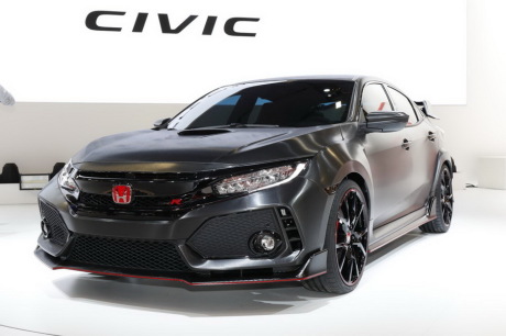 honda Civic Type R 2017 prototype vue avant couleur noire