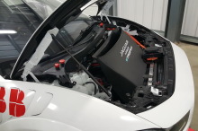 Jaguar I-Pace eTrophy white hooded hood
