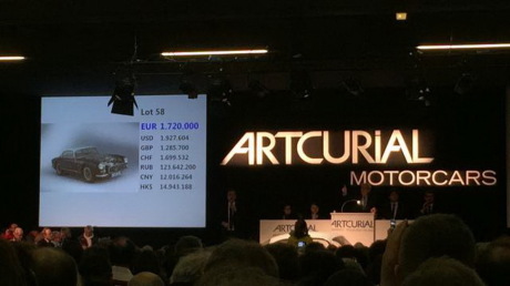 La Maserati A6G 2000 Gran Sport Berlinetta Frua estimée entre 800 000 et 1,2 millions a trouvé preneur pour 1 720 000 €.