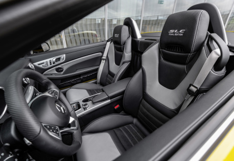 Yellow sun cockpit seats by Mercedes SLC Final Edition