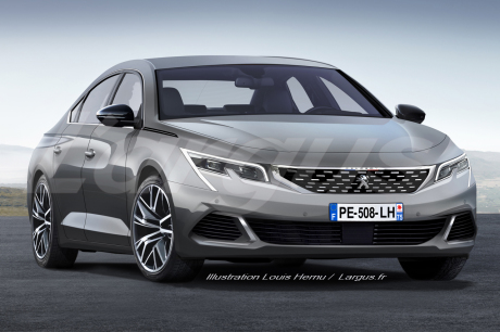 illustration Peugeot 508 berline 2018 vue avant grise