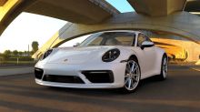 new Porsche 911 992 2019 front view white SportDesign pack