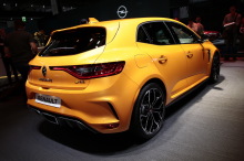 Renault mégane RS 2018 jaune arrière droit salon