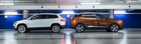 peugeot 3008 vs skoda karoq 2018
