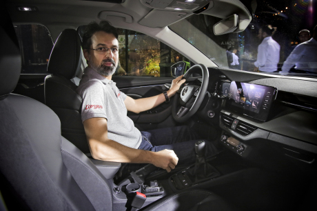 Skoda Scala cockpit seats in front of didier ric largus.fr