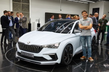 Julius Sarboraria, front view of the Concept Vision RS, next to this prototype