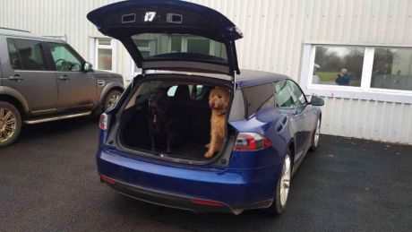 Tesla Model S Shooting Brake vue arrière bleue QWest Norfolk