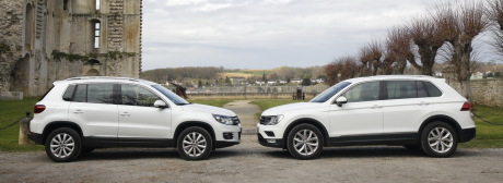 Le Tiguan de 2007 face au Tiguan de 2016.