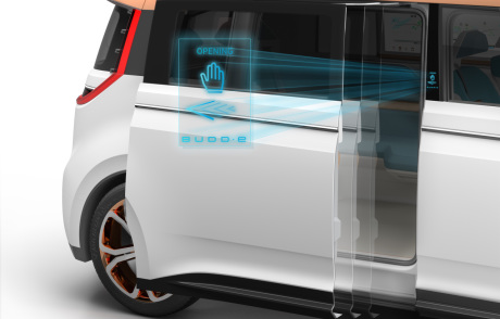 Concept Volkswagen BUDD-E CES 2016 vue porte coulissante