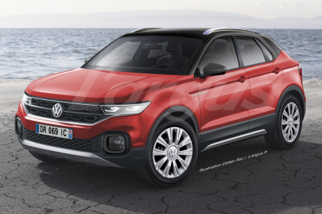 Volkswagen T-Cross vue avant rouge et noir