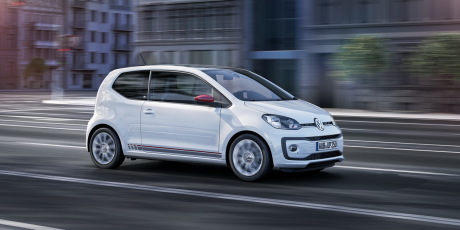 Volkswagen up 2016 restylée vue blanche roulante