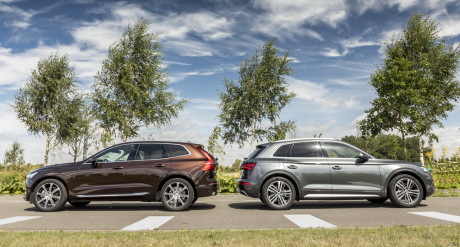 volvo xc60 et audi q5 en statique