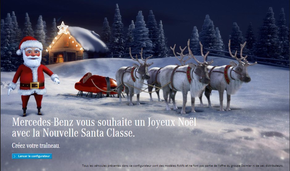 Mercedes ouvre le configurateur du traîneau du Père Noël
