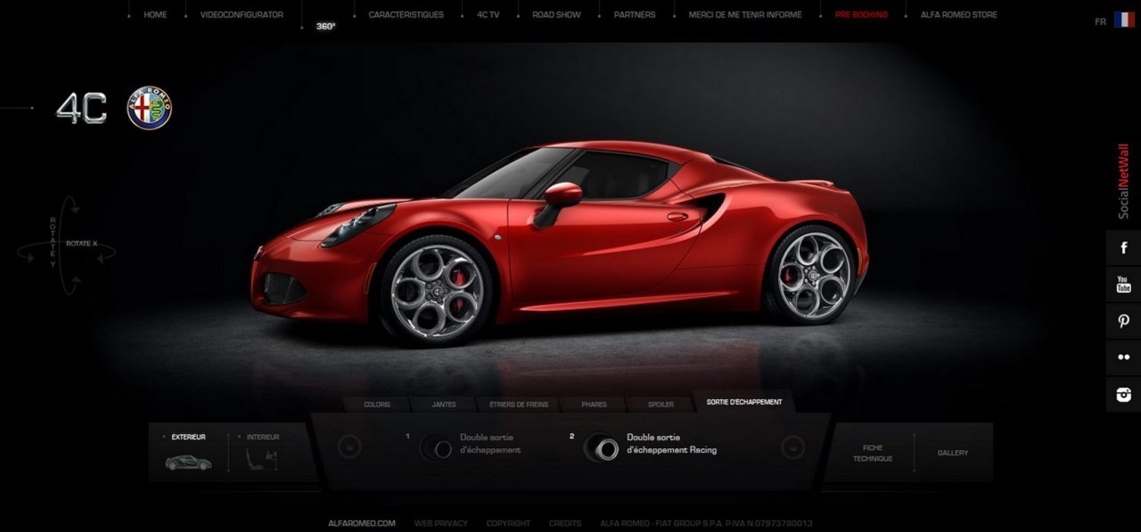 Alfa Romeo vous propose de créer la 4C de vos rêves en ligne