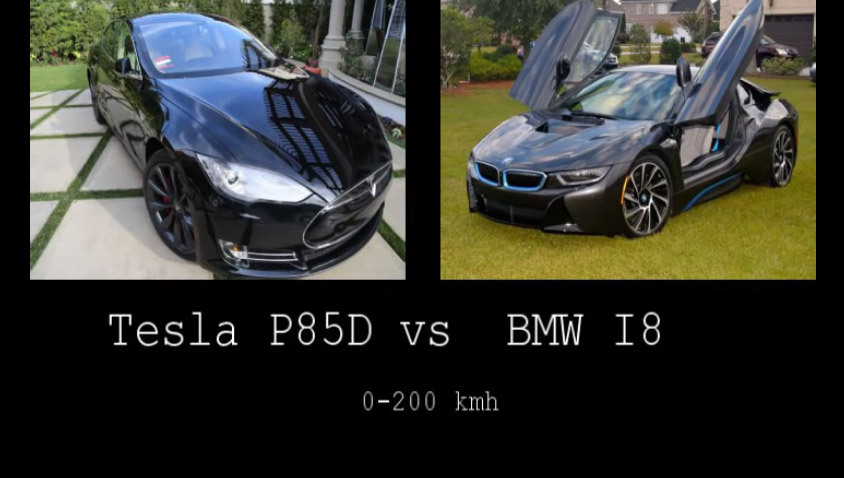 0 Ã 200 km/h, le duel Tesla S vs Bmw i8