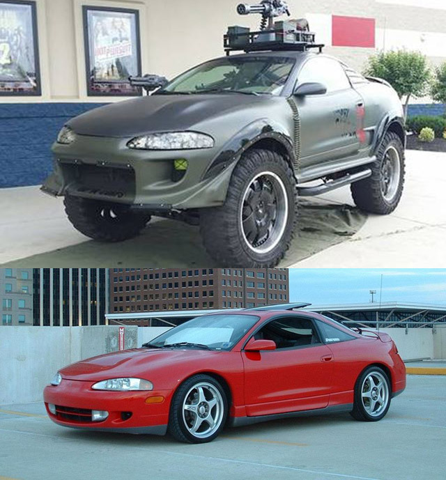 Avant-après : un coupé transformé en engin militaire