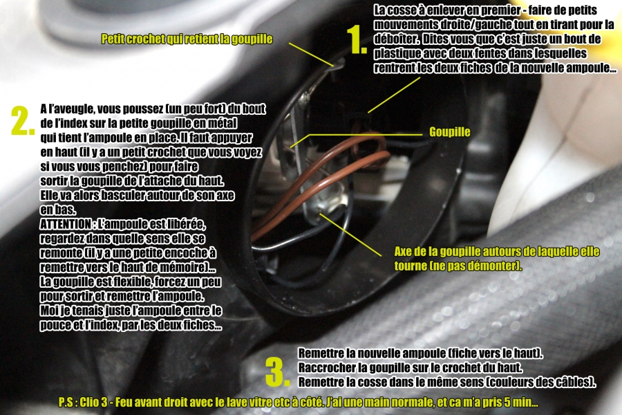 Remplacement ampoule feux de croisement clio III Renault Clio 3