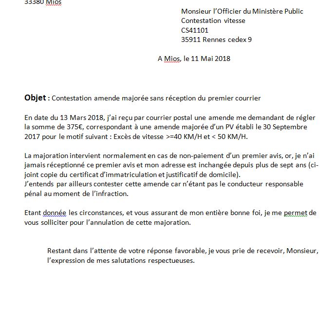 Contestation amende forfaitaire majorée Contravention Auto Evasion Forum Auto