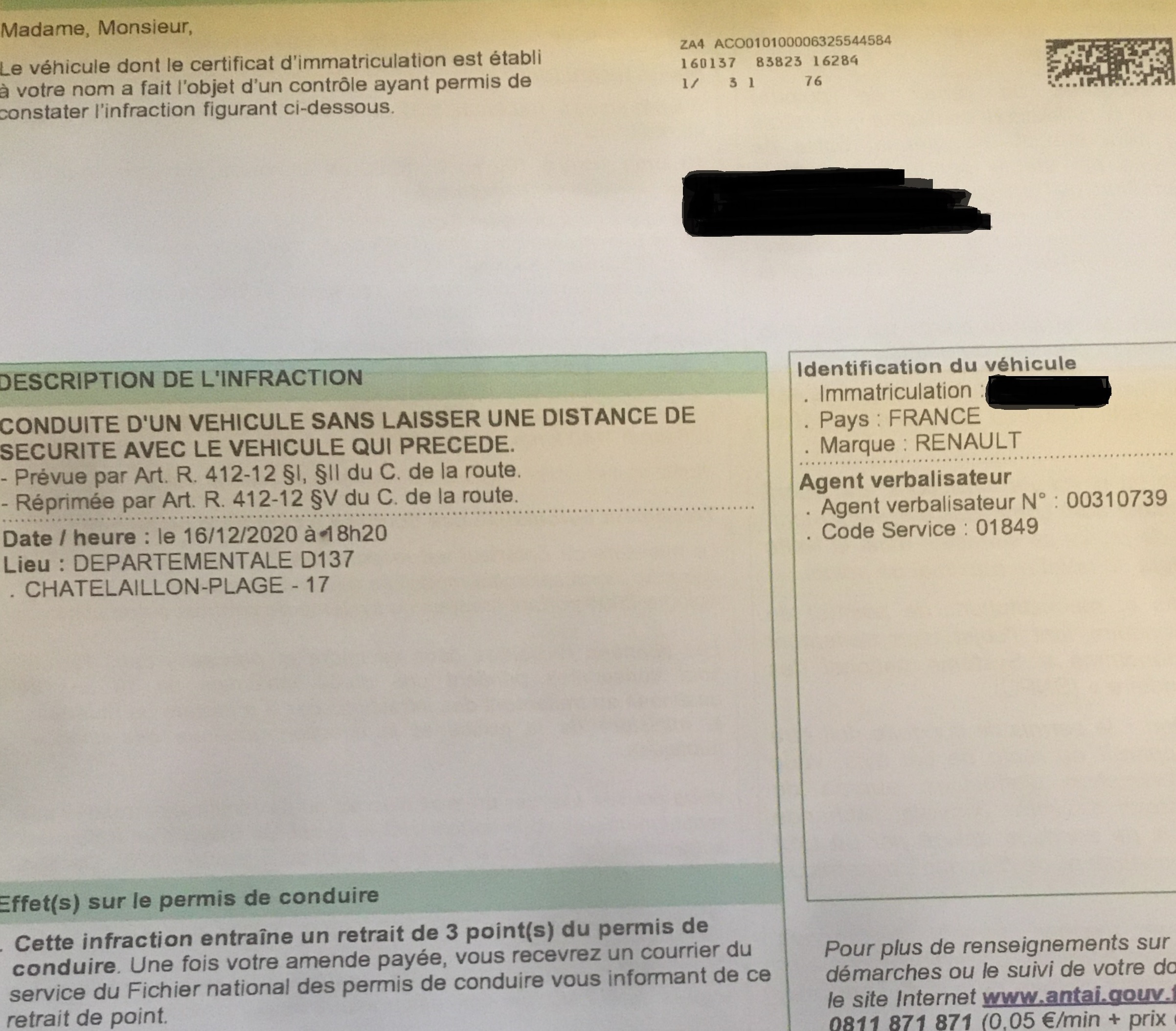 Laissez Vous Guider Et Validez Votre Contestation contravention distance de sécurité. - Contravention - Auto Evasion | Forum  Auto