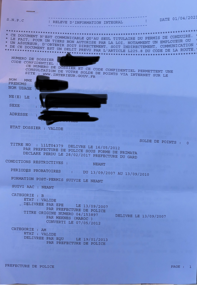 Solde point zéro dossier valide et lettre 48 SI NPAI Permis de conduire Auto Evasion Forum