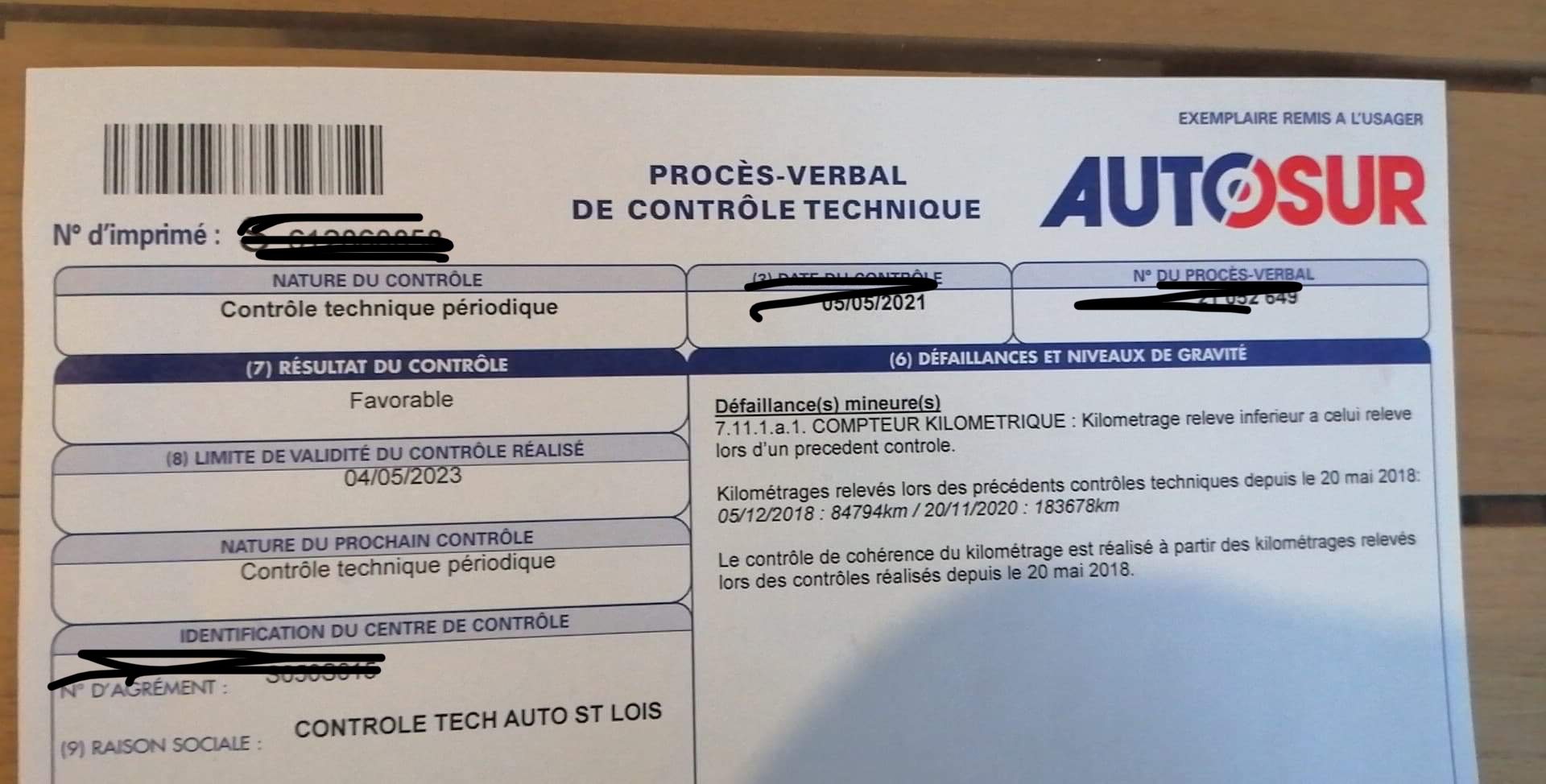 Jai Vendu Une Voiture Avec Un Faux Kilometrage Problème contrôle technique - Défense de l'usager - Litiges - Auto Evasion  | Forum Auto