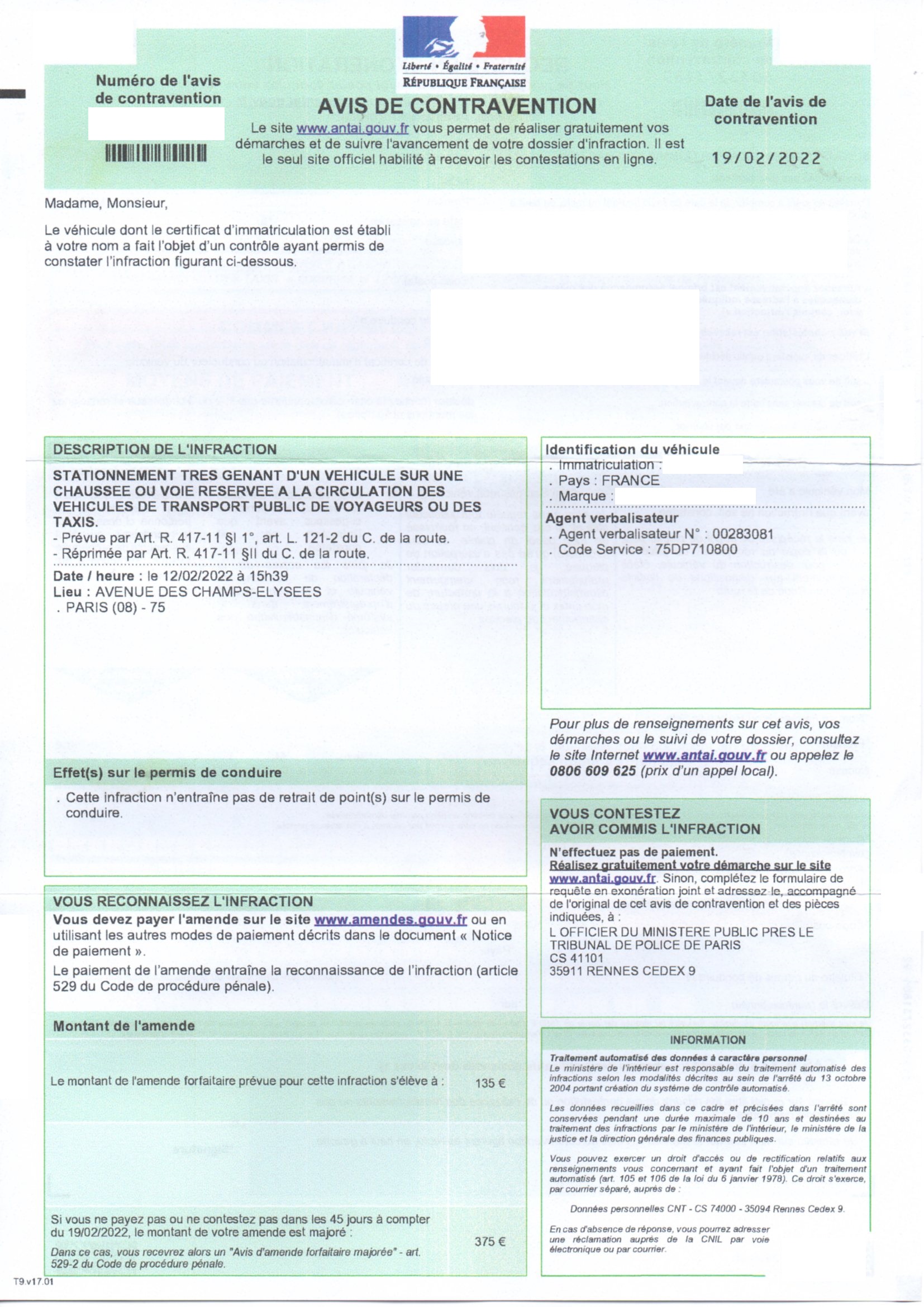 stationnement très gênant "CHAMPS ELYSEES" Contravention Auto Evasion Forum Auto