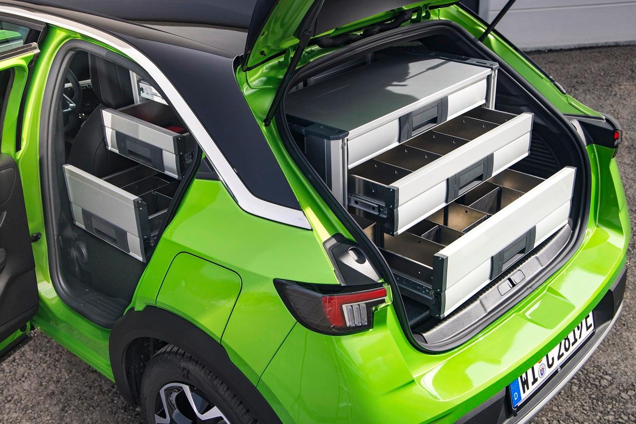 Diaporama et photos Opel Mokka (2023). Un kit de rangement à tiroirs