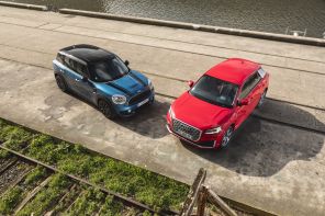 Mini Countryman bleu 2017 vs Audi Q2 rouge avant