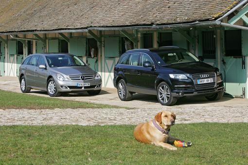 Audi Q7 V6 3 0 Tdi 7 Places Face A Mercedes R320 Cdi Long