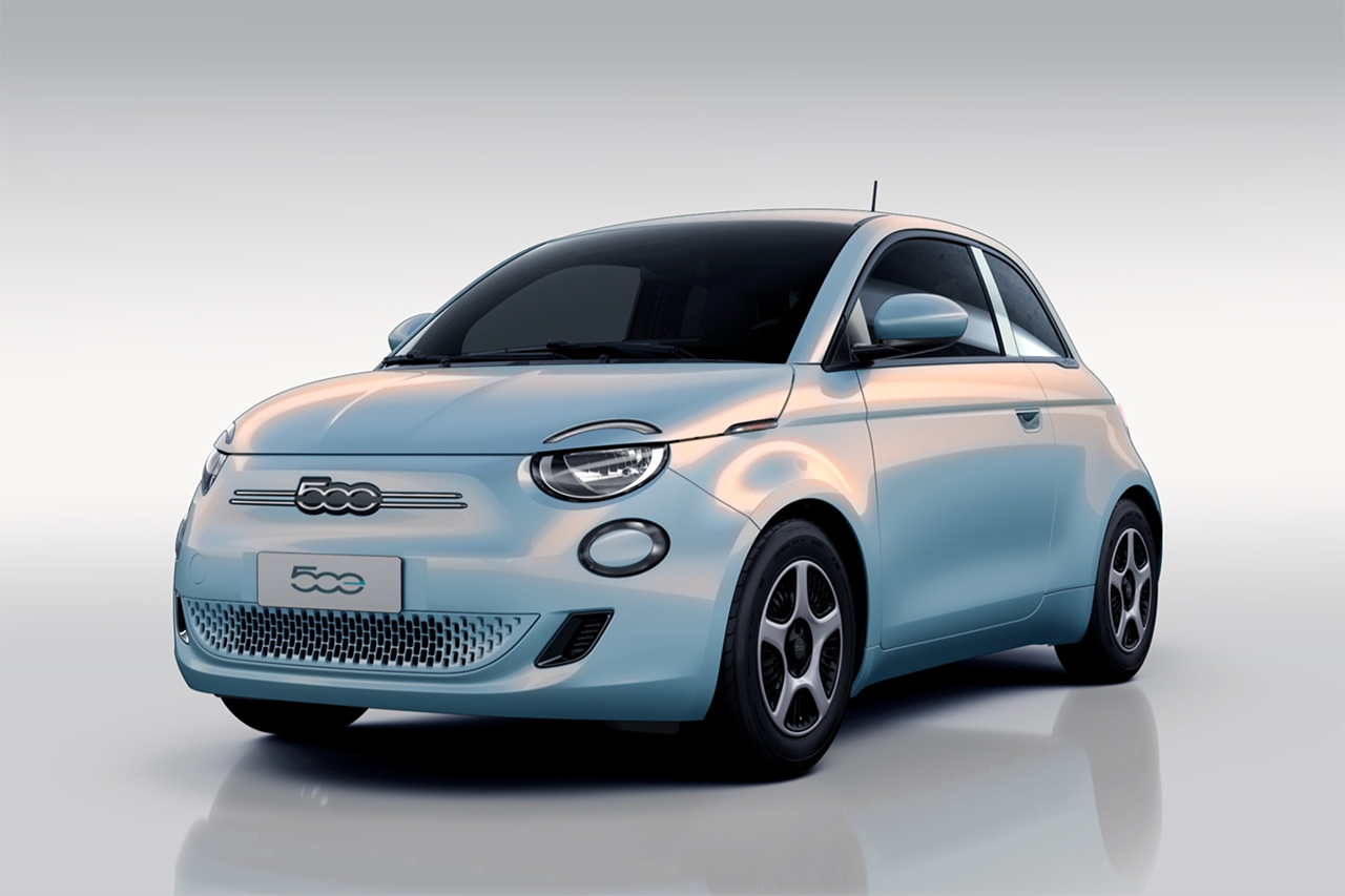 Photo 9 fiat 500 celestial blue Fiat 500 (2020). La gamme complète de la 500 électrique en