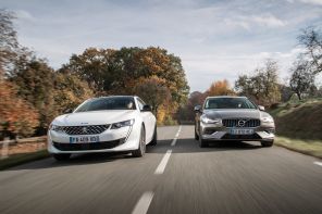 Travelling AV décalé Peugeot 508 SW BlueHDi 160 et Volvo V60 D3