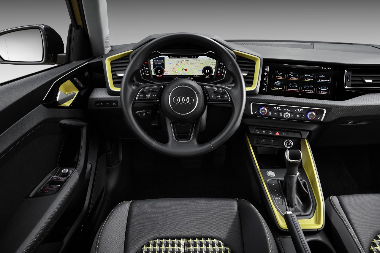 Audi A1 yellow dashboard