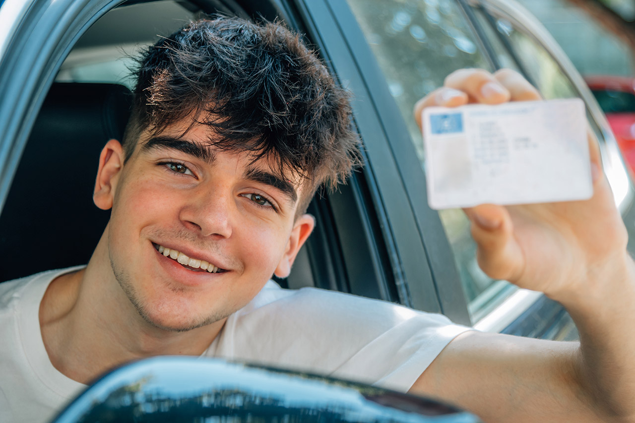 young person with driving license