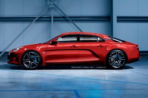 Alpine A110 4 portes rouges illustration Didier RIC