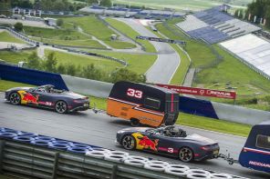 aston martin vanquish red bull caravane