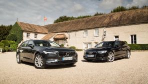volvo v90 vs audi a6 photo statique