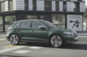 Audi SQ5 2017 vert vue profil droit