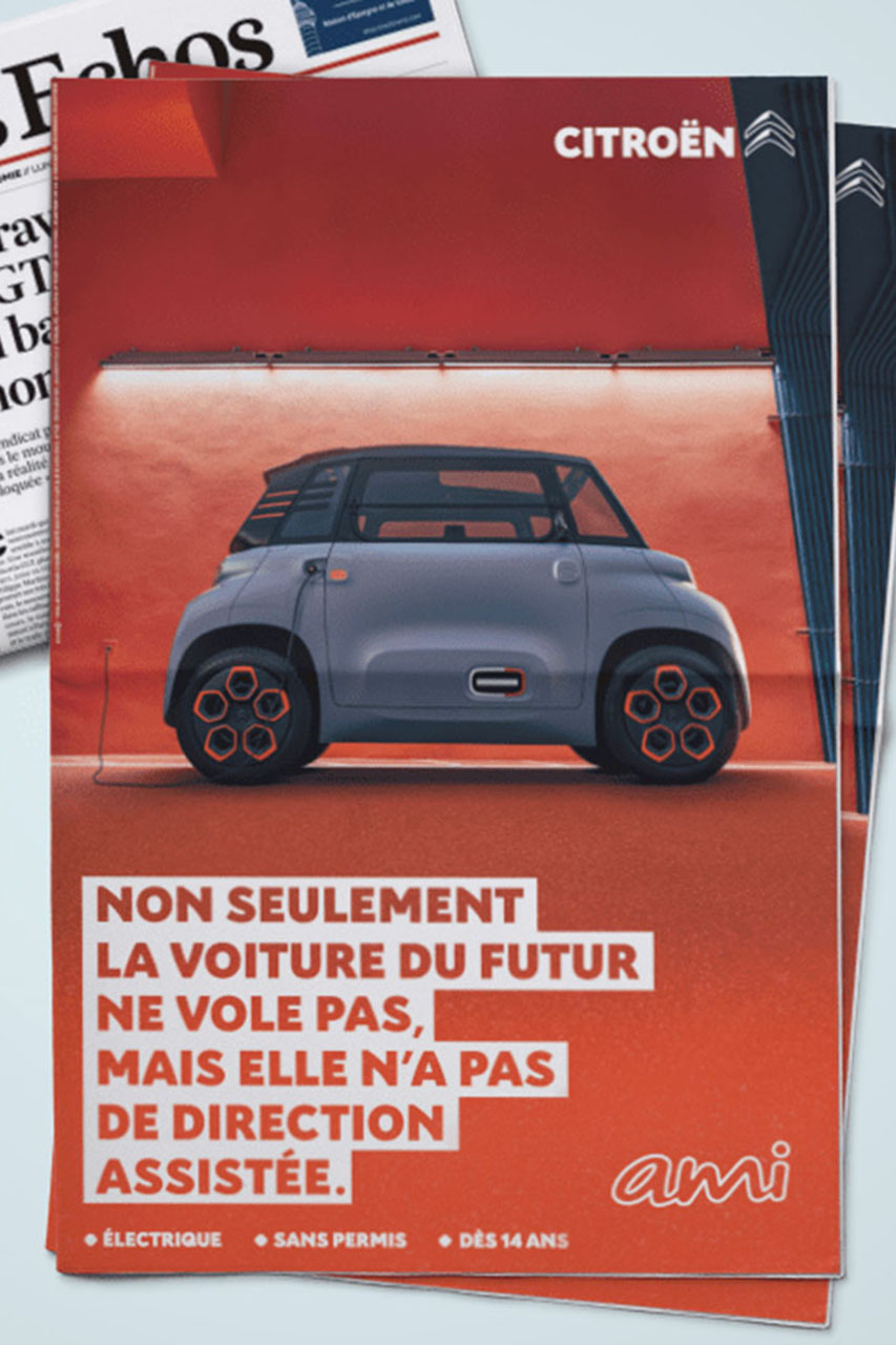 Citroën Ami. Une campagne de publicité tout en dérision