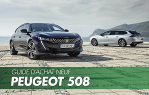 Peugeot 508 SW noire et grise en statique