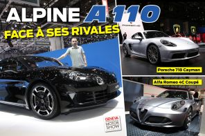 Alpine A110, Alfa Romeo 4C et Porsche 718 Cayman s'affrontent par stand interposé au salon de Genève 2018.