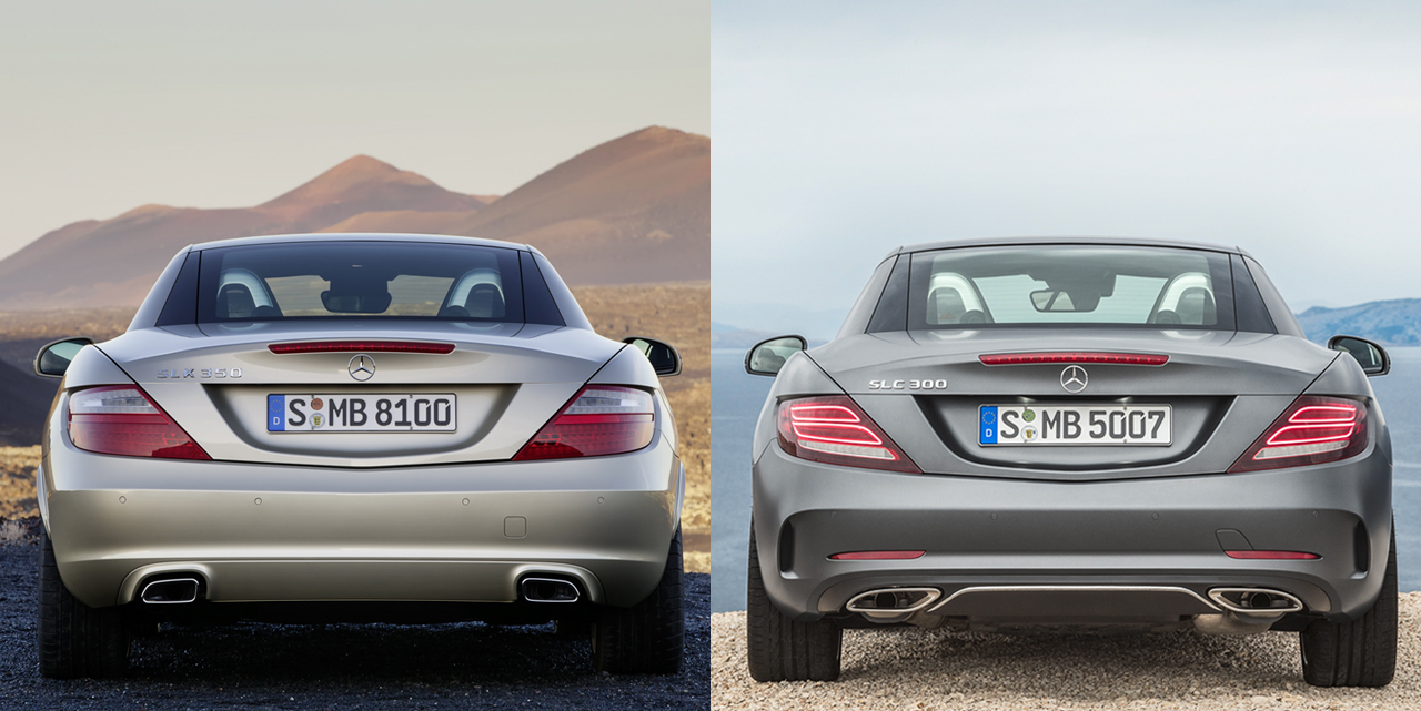 Photo 21 mercedes slk vs mercedes slc arrière Mercedes SLC infos